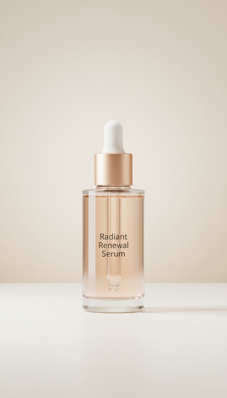 Sérum renovador en frasco de vidrio