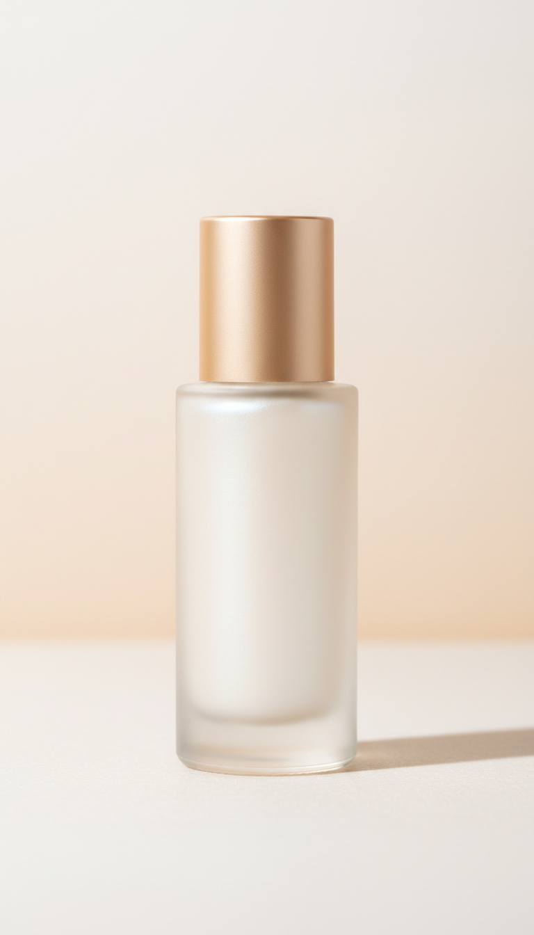 Elixir para ojos con péptidos en frasco de vidrio
